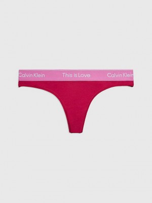 Red Calvin Klein Pride Women Thong | UAYF-15702