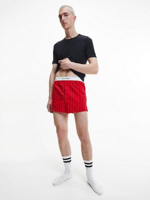 Red Calvin Klein Pyjama Set Men Shorts | MYLQ-89016