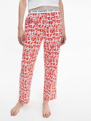 Red Calvin Klein Pyjama - CK One Women Pants | UVXN-61750