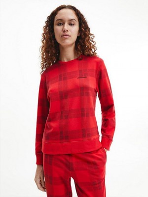 Red Calvin Klein Pyjama - Modern Cotton Women Top | QBPA-89514