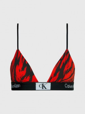 Red Calvin Klein Triangle - Ck96 Women Bra | DXOQ-78913
