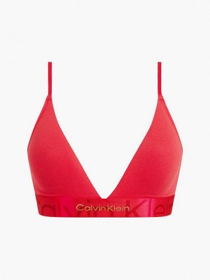 Red Calvin Klein Triangle - Embossed Icon Women Bra | SJZQ-63049
