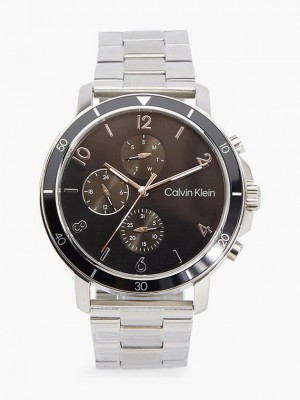 Silver Calvin Klein Gauge Sport Men Watch | EMCY-05729