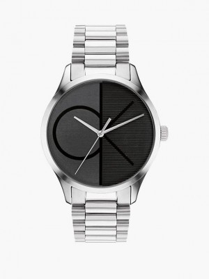 Silver Calvin Klein Iconic Men Watch | QROC-38617