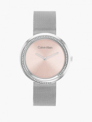 Silver Calvin Klein Twist Women Watch | EQYJ-25461