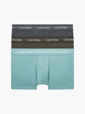 Turquoise Calvin Klein 3 Pack Low Rise - Cotton Stretch Men Briefs | KZEA-38521