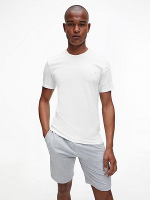 White Calvin Klein 2 Pack Lounge - CK One Men T-Shirt | ZFNX-93254