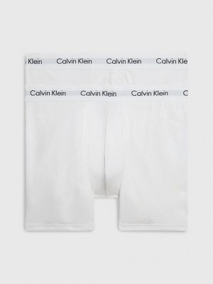 White Calvin Klein 3 Pack Boxer - Cotton Stretch Men Briefs | EXYV-97016