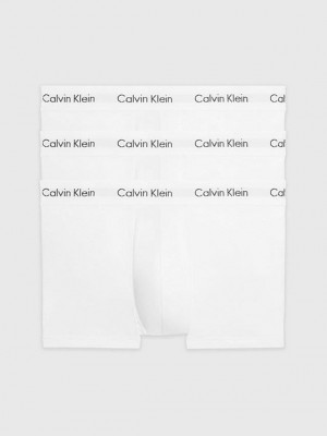 White Calvin Klein 3 Pack Low Rise - Cotton Stretch Men Briefs | MULY-78950