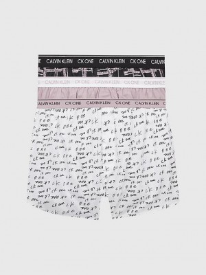 White Calvin Klein 3 Pack Slim Fit Boxers - CK One Men Briefs | ZGTV-13756