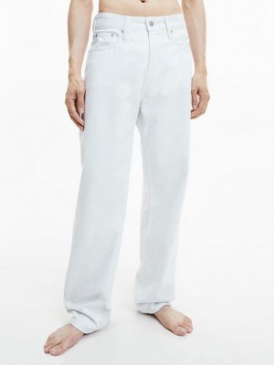 White Calvin Klein 90's Straight Coated Men Jeans | QBEO-12847