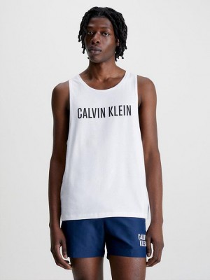 White Calvin Klein Beach Tank - Intense Power Men Top | PTQS-36251
