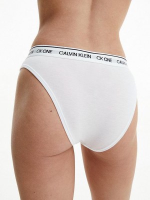 White Calvin Klein CK One Recycled Women Thong | EDKC-03962