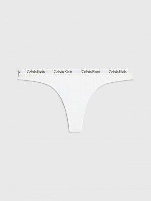 White Calvin Klein Carousel Women Thong | PHWT-38765