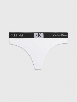 White Calvin Klein Ck96 Women Thong | LGJI-19457
