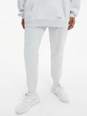 White Calvin Klein Comfort Stretch Women Joggers | MPEB-28657