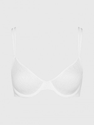 White Calvin Klein Demi - Sheer Marquisette Women Bra | HALP-39754