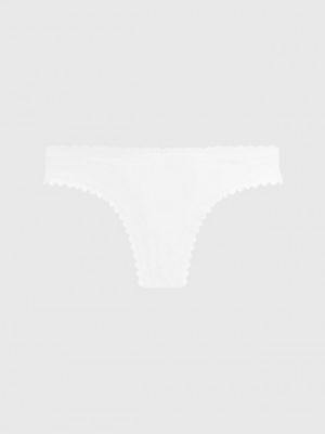 White Calvin Klein Flirty Women Thong | TYSF-61023