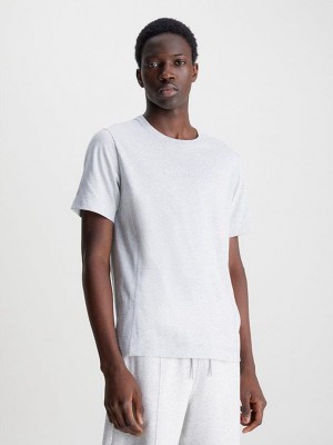 White Calvin Klein Gym Men T-Shirt | DIWT-17862