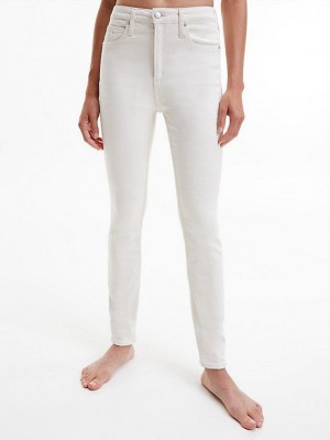 White Calvin Klein High Rise Skinny Women Jeans | HABI-65047