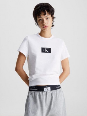 White Calvin Klein Lounge - Ck96 Women T-Shirt | MFTL-96827