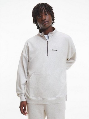 White Calvin Klein Lounge - Modern Cotton Men Sweatshirt | SCPG-07615