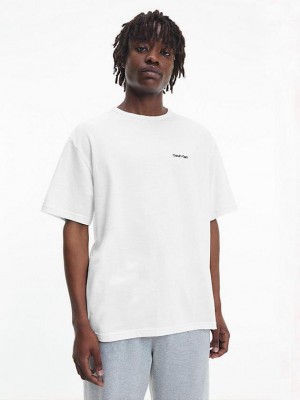 White Calvin Klein Lounge - Modern Cotton Men T-Shirt | BGFK-23570