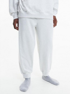 White Calvin Klein Lounge - Modern Cotton Men Joggers | YFMU-27503
