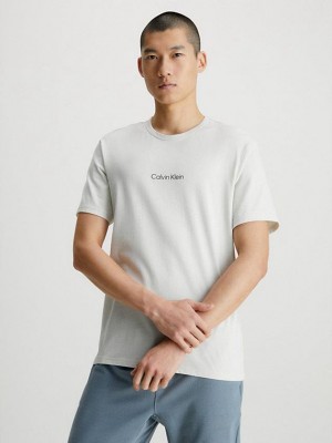 White Calvin Klein Lounge - Modern Structure Men T-Shirt | FHOQ-68057