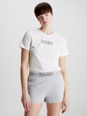 White Calvin Klein Lounge - Reimagined Heritage Women T-Shirt | JTAL-69347