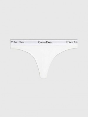 White Calvin Klein Modern Cotton Women Thong | JDCP-59736
