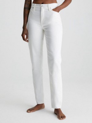 White Calvin Klein Mom Women Jeans | PHQF-31829
