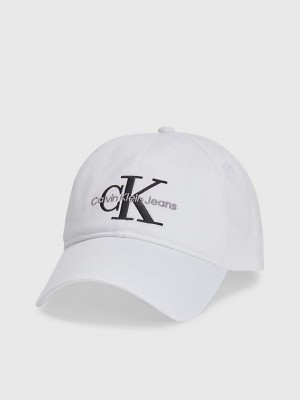 White Calvin Klein Organic Cotton Logo Men Cap | SEGO-26185