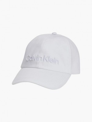 White Calvin Klein Organic Cotton Men Cap | GZLM-57081