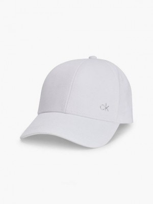 White Calvin Klein Organic Cotton Men Cap | ZHTD-74365