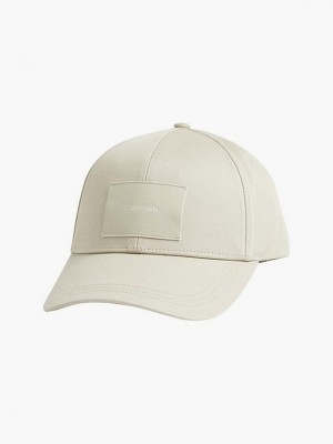 White Calvin Klein Organic Cotton Men Cap | MVRQ-38647