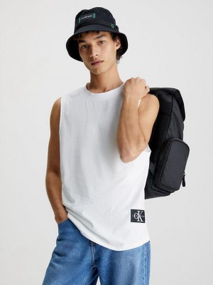 White Calvin Klein Organic Cotton Tank Men Top | MSGB-60129