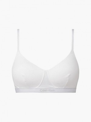 White Calvin Klein Pure Ribbed Women Bra | PUYN-85269
