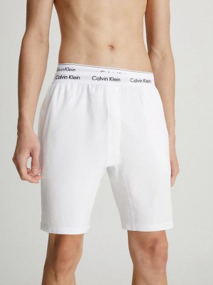 White Calvin Klein Pyjama - Cotton Stretch Men Shorts | BMQY-27864