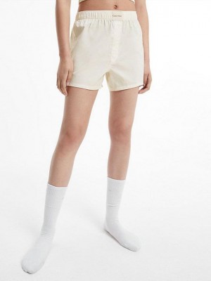 White Calvin Klein Pyjama - Pure Cotton Women Shorts | GMDP-54917