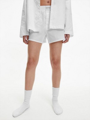 White Calvin Klein Pyjama - Pure Cotton Women Shorts | BELI-74059