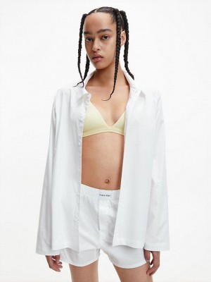 White Calvin Klein Pyjama - Pure Cotton Women Top | QZWK-56389