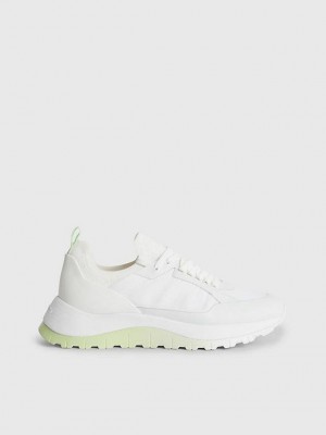 White Calvin Klein Recycled Knit Women Sneakers | OJML-62584