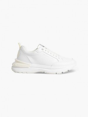 White Calvin Klein Recycled Leather Chunky Men Sneakers | VHZW-54360