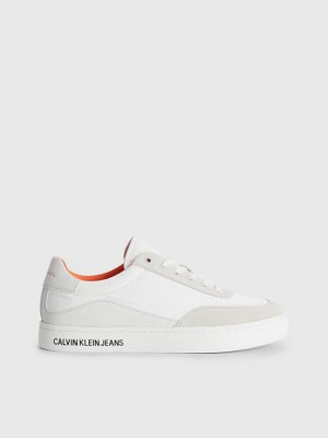 White Calvin Klein Recycled Men Sneakers | REUJ-37852