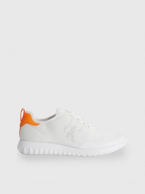 White Calvin Klein Recycled Mesh Men Sneakers | QXFI-59814