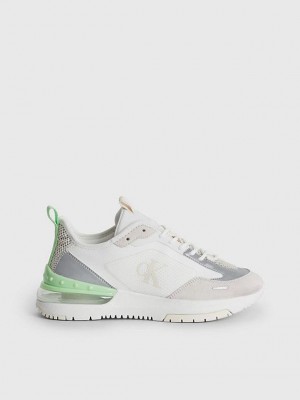 White Calvin Klein Recycled Mesh Women Sneakers | NQTJ-89062