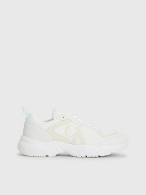White Calvin Klein Recycled Mesh Women Sneakers | VLYB-45130