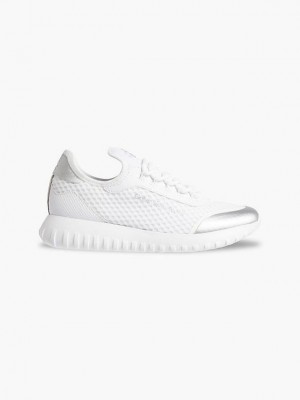 White Calvin Klein Recycled Mesh Women Sneakers | PDYO-10674