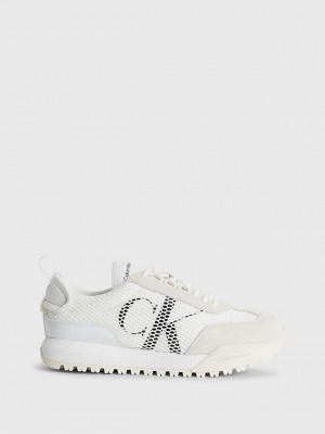 White Calvin Klein Recycled Mesh Women Sneakers | CWRZ-34618